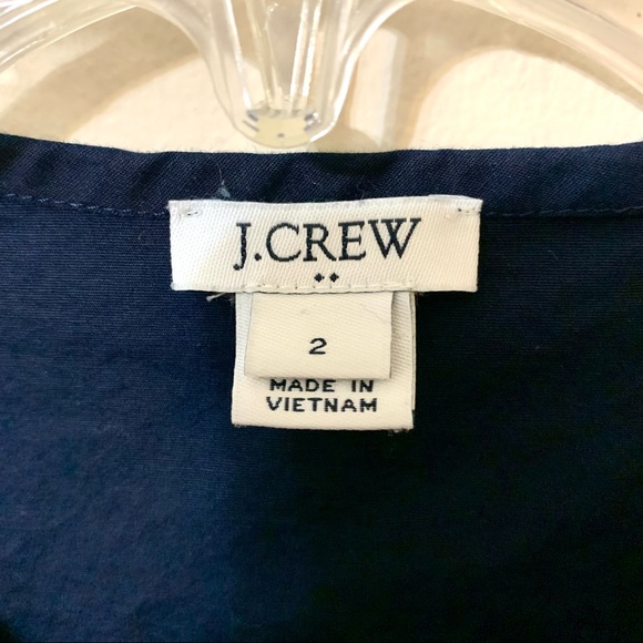 J. Crew Sleeveless Ruffle Top - Dark Blue - Size 2 - Picture 3 of 6